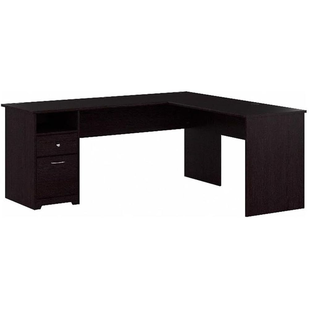 Desk Setup Oak - Oak 72W L-Shaped Desk with Drawers
