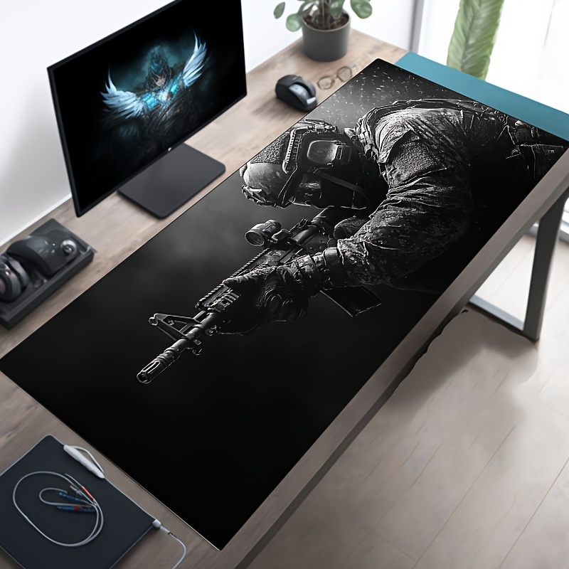 Desk Setup Gadgets - Large Mouse Pad Tactical Soldier Design