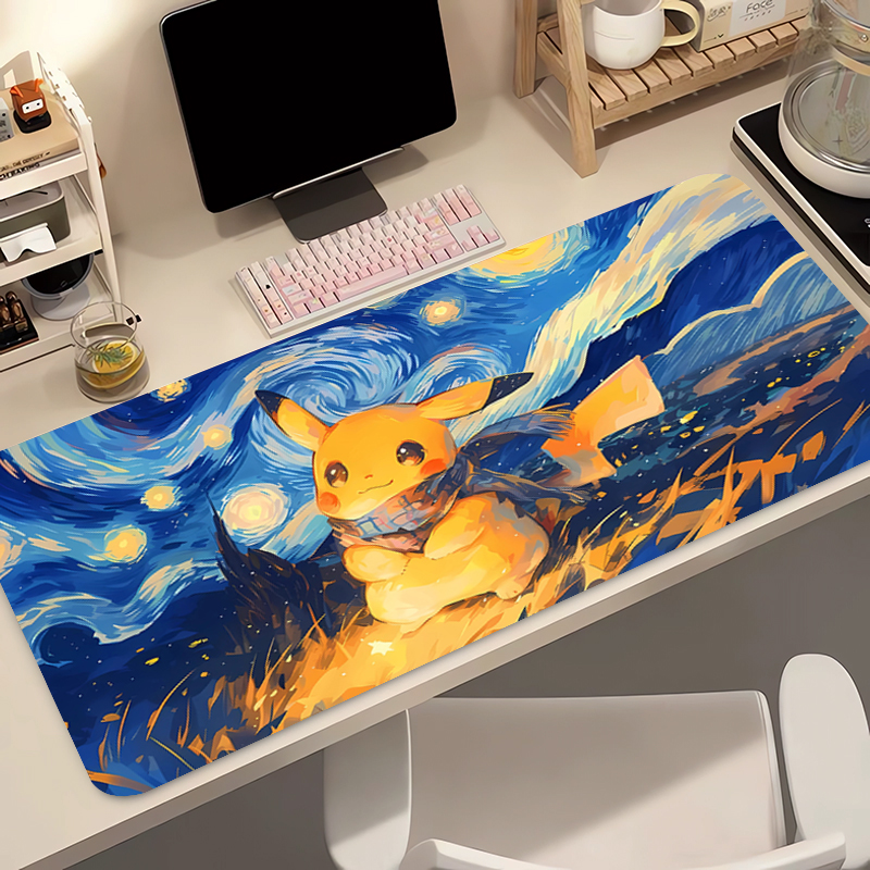 Desk Setup Modern - Anime Mouse Pad 90x40cm Pokemon Pikachu
