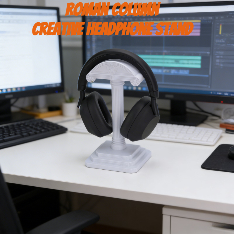 Desk Setup Table - Greek Column Headphone Stand 3D Printed