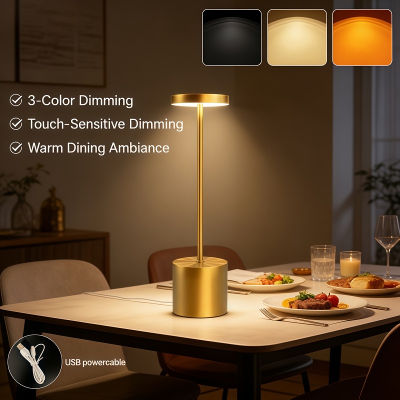 Desk Setup Vintage - LED rechargeable wrought iron desktop decorative