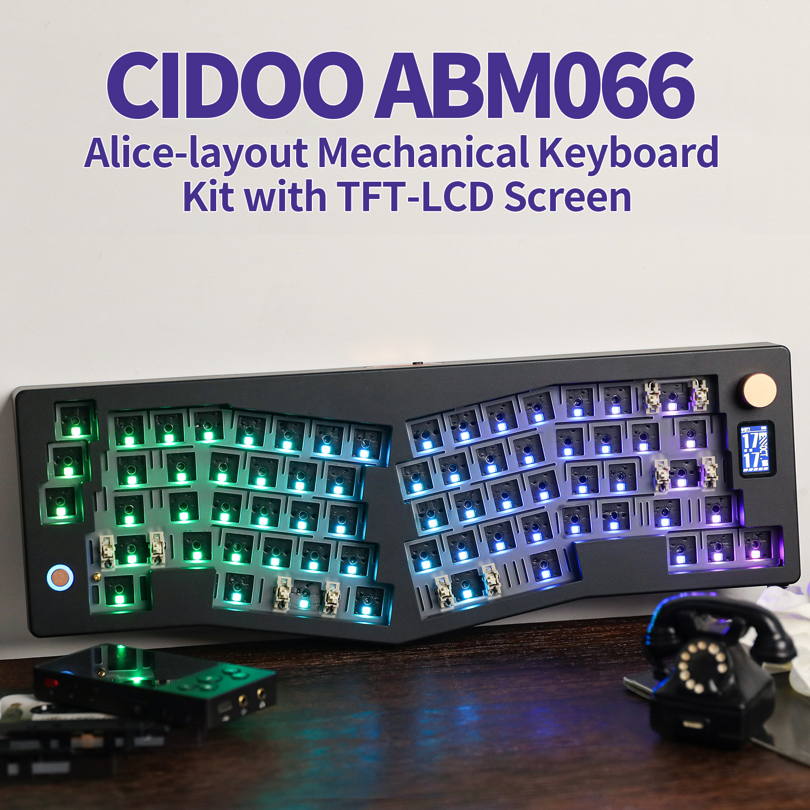 Desk Setup Programmer - CIDOO ABM066 Barebones Kit Alice-layout VIA-programmable