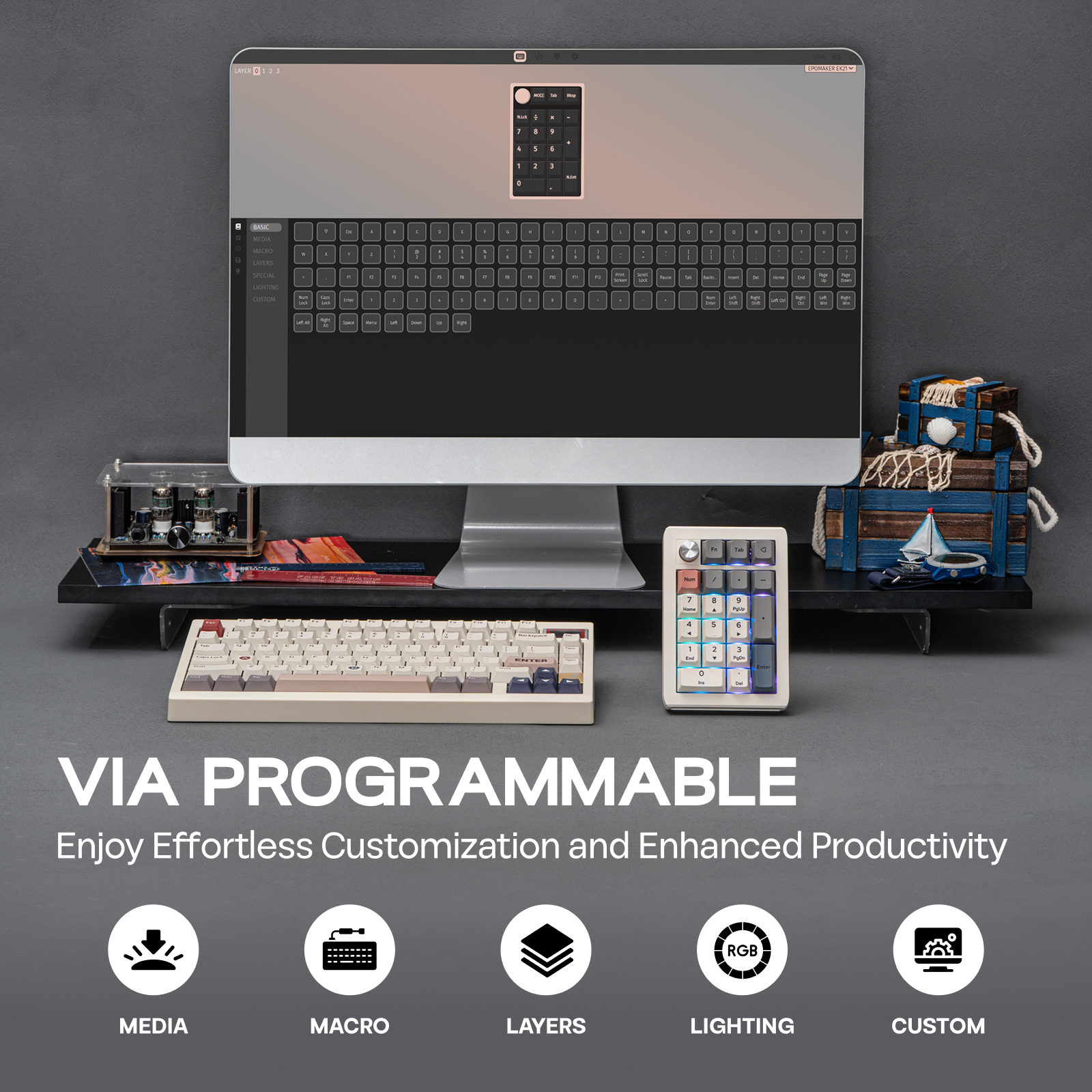 EPOMAKER EK21 20% VIA Programm - огляд і ціна Desk Setup Programmer