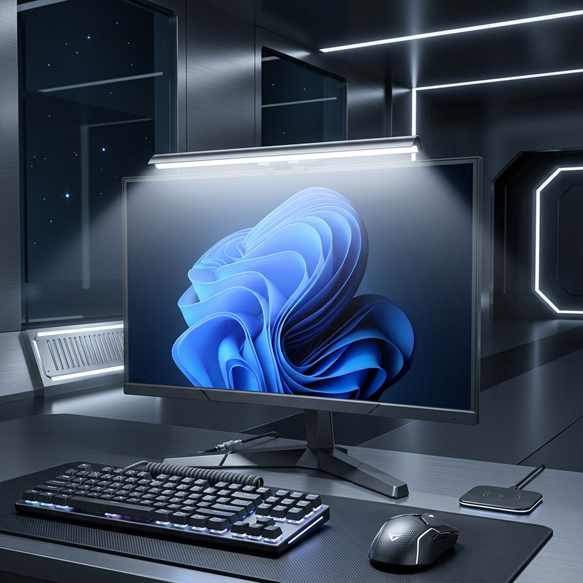USB Powered LED Computer Scree - огляд і ціна Desk Setup Modern