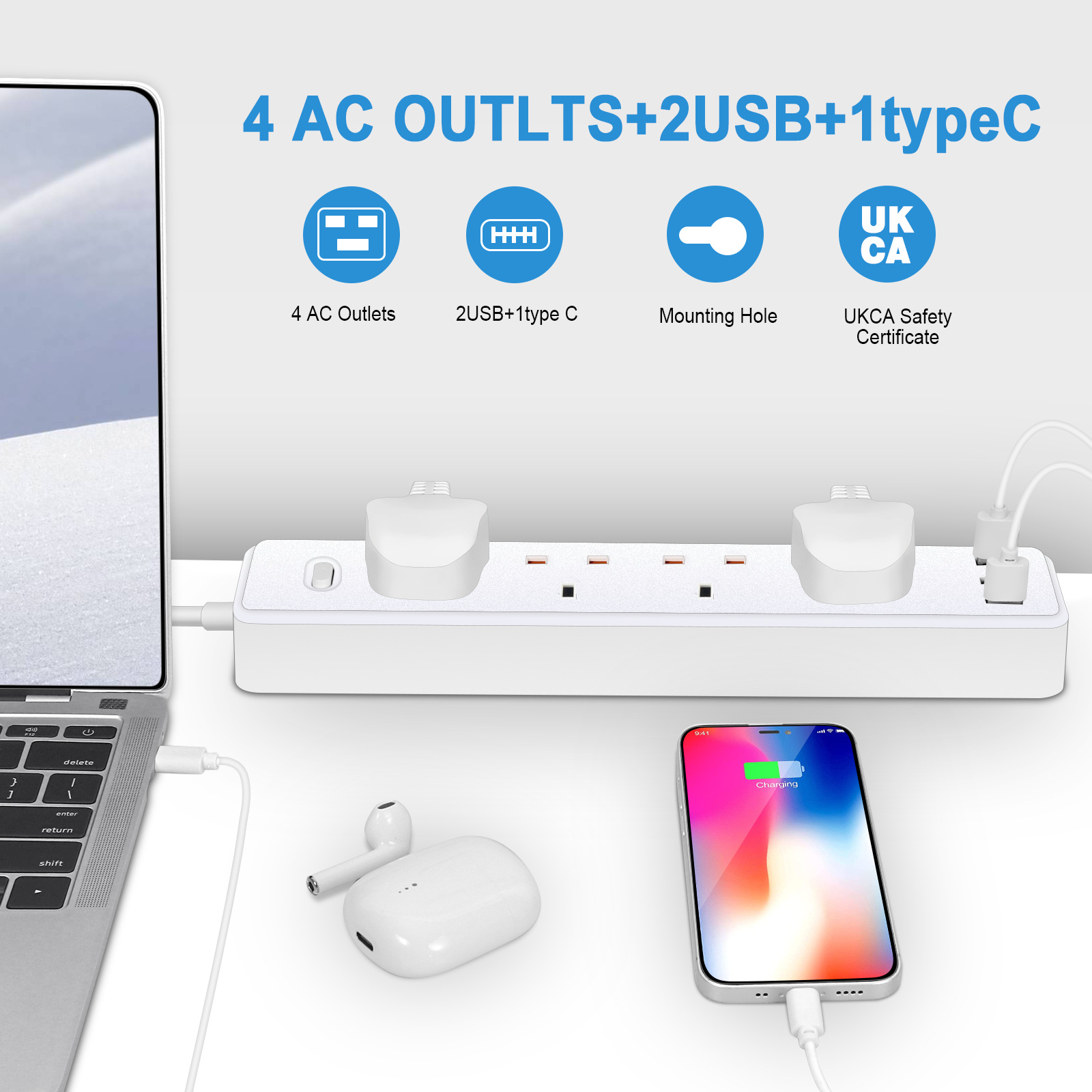 Power Strip Electric Socket UK - огляд і ціна Power Strip Flat
