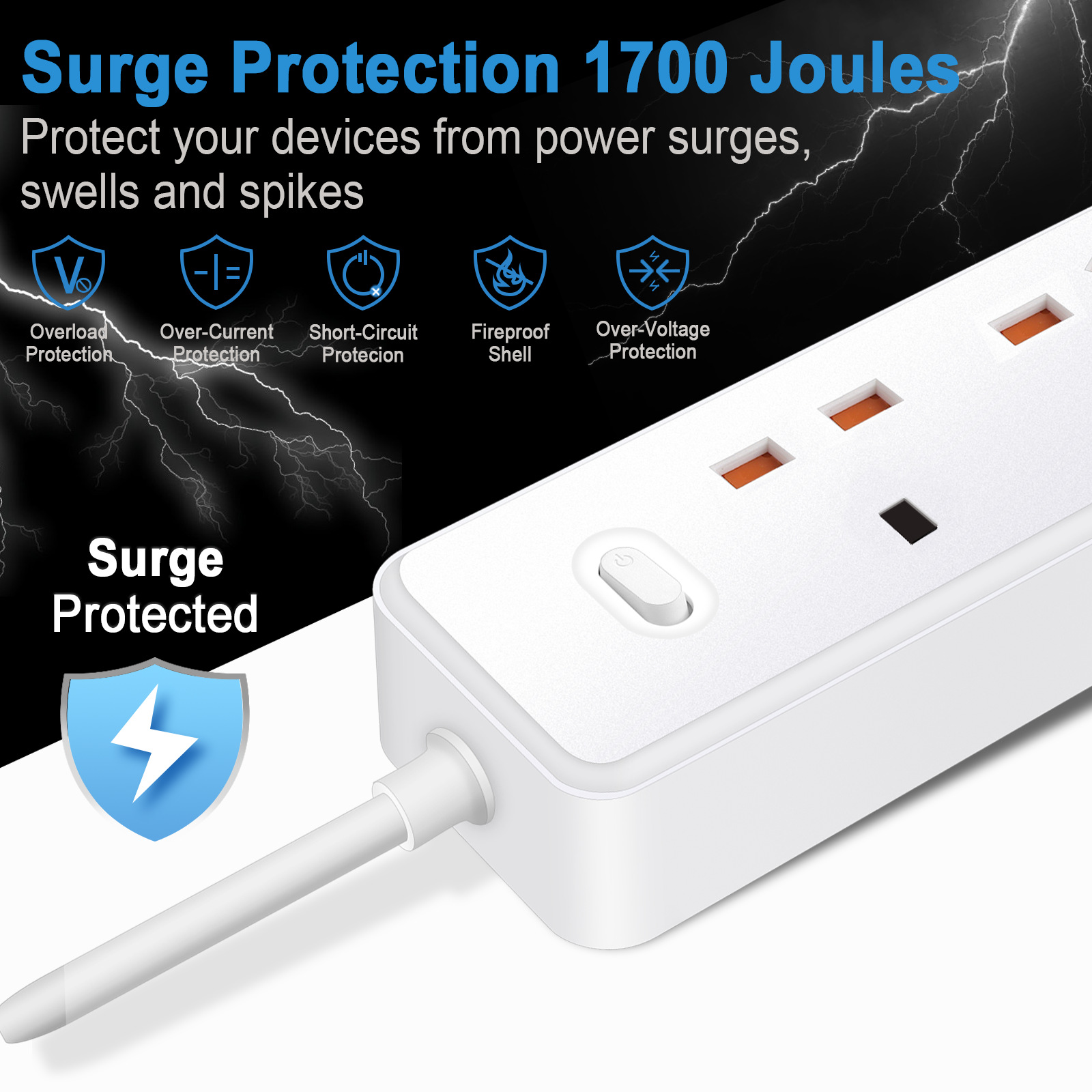 Power Strip Electric Socket UK - огляд і ціна Power Strip Flat