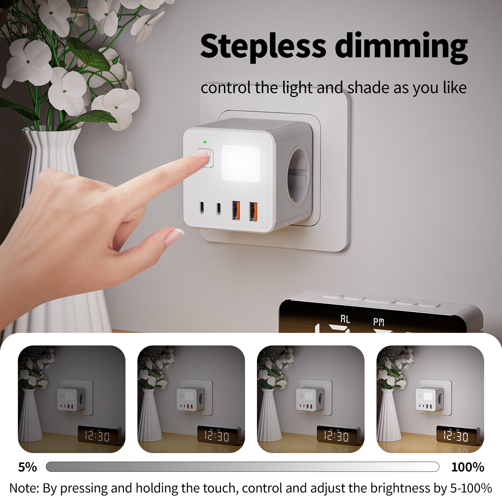 1 EU power strip, 3 AC sockets - огляд і ціна Power Strip Flat