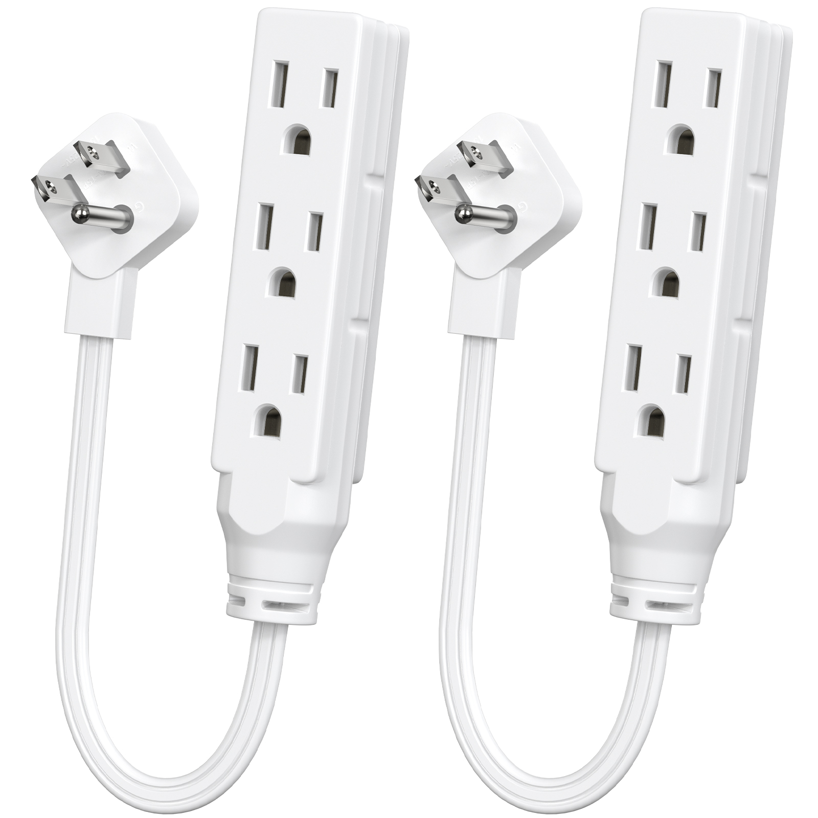 2pcs flat plug three-socket po - огляд і ціна Power Strip Flat
