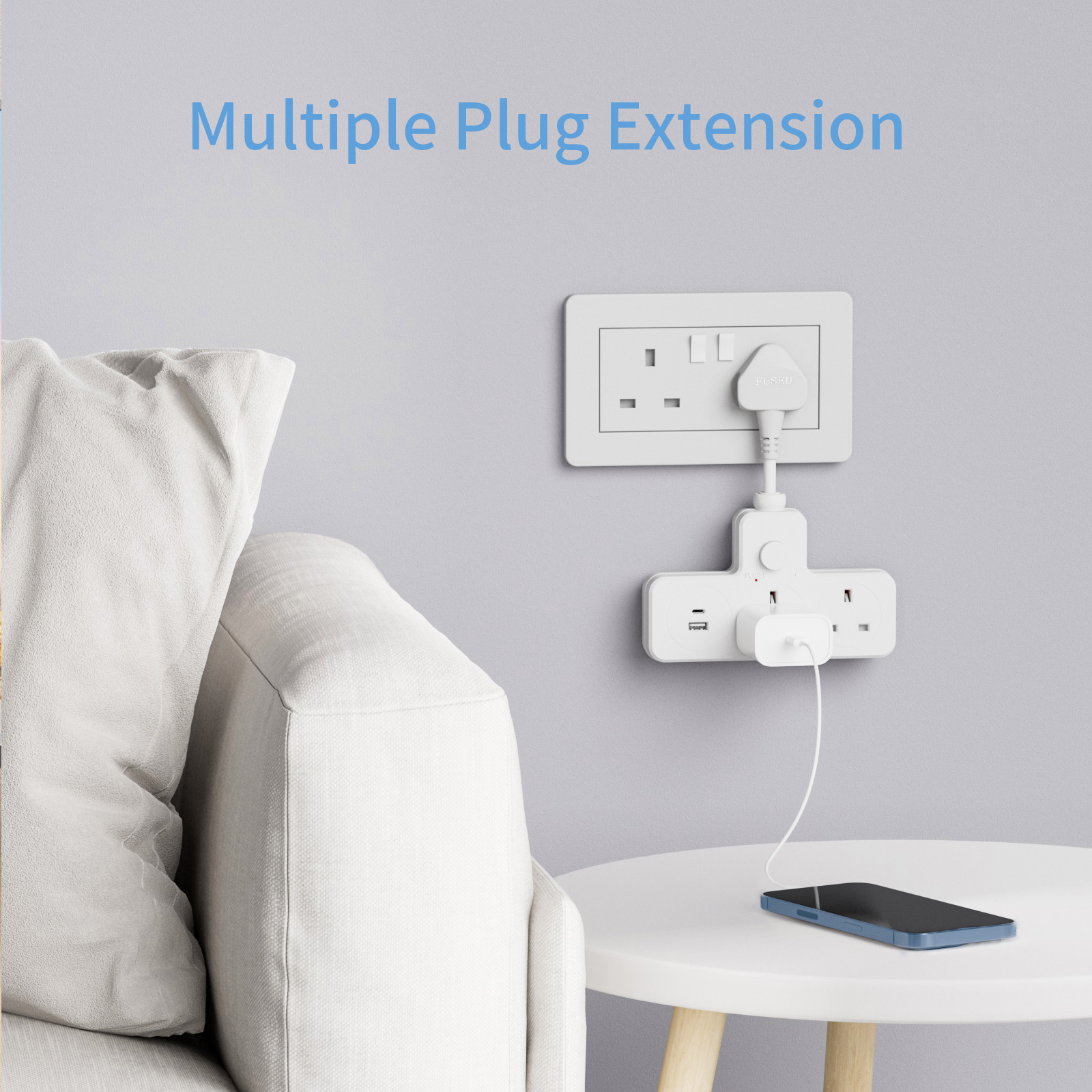 UK Power Plug Wall Outlet 13A  - огляд і ціна Power Strip Flat