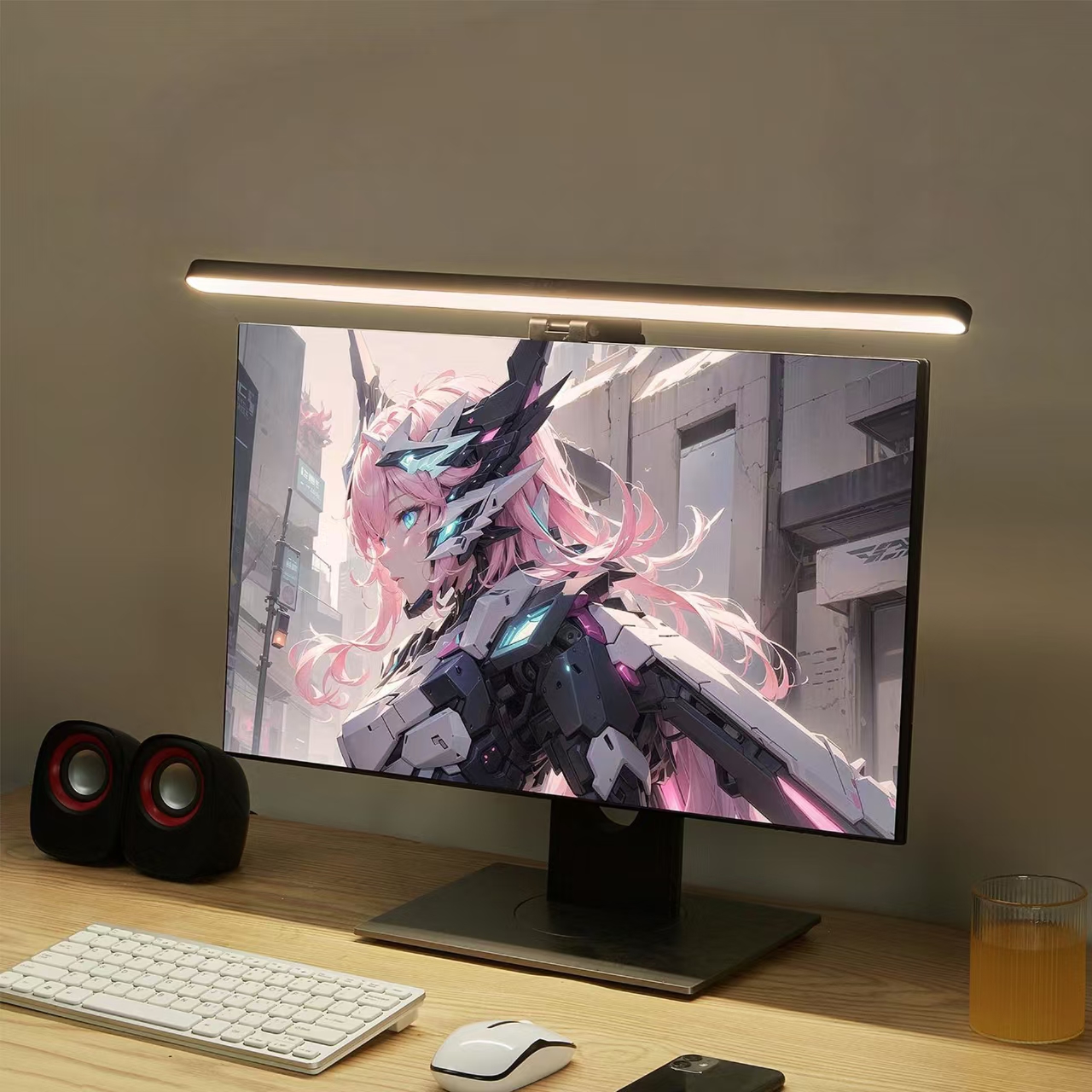 LED Monitor Light Hanging Desk - огляд і ціна Desk Setup Modern