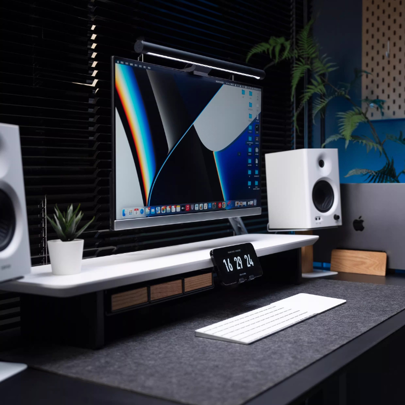 Walnut / Oak Wood Speaker Stan - огляд і ціна Desk Setup Oak