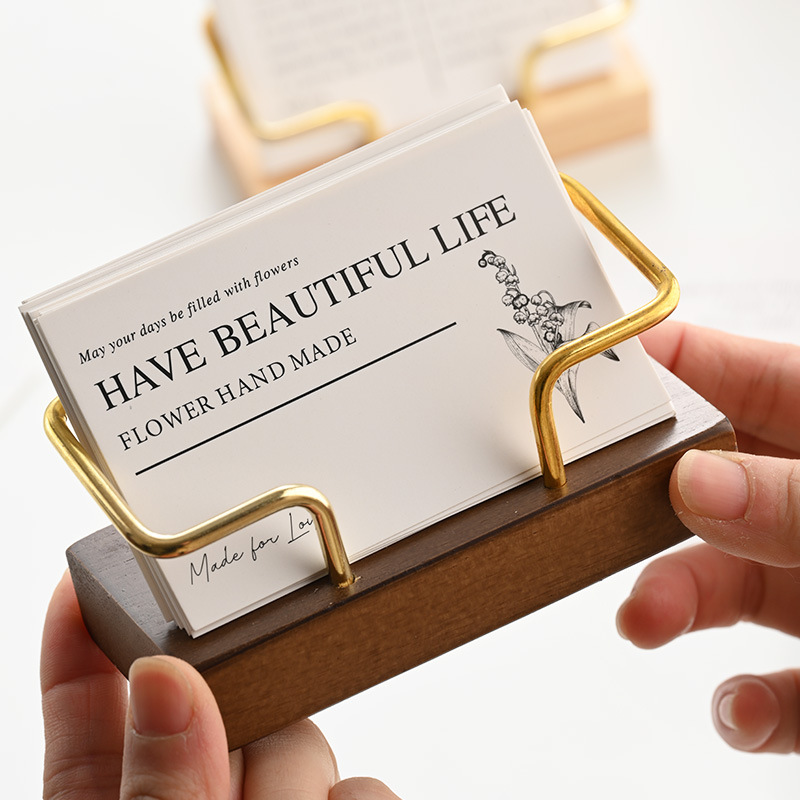 Wooden Business Card Holder Me - огляд і ціна Desk Setup Table