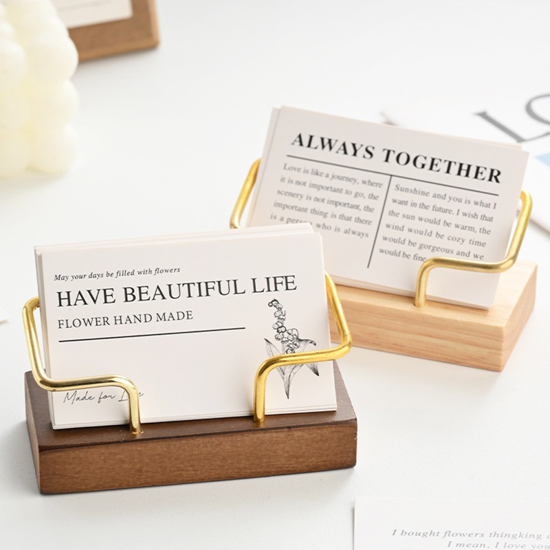 Wooden Business Card Holder Me - огляд і ціна Desk Setup Table