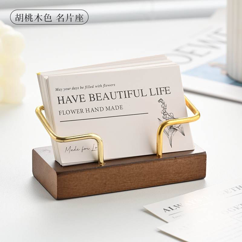 Wooden Business Card Holder Me - огляд і ціна Desk Setup Table