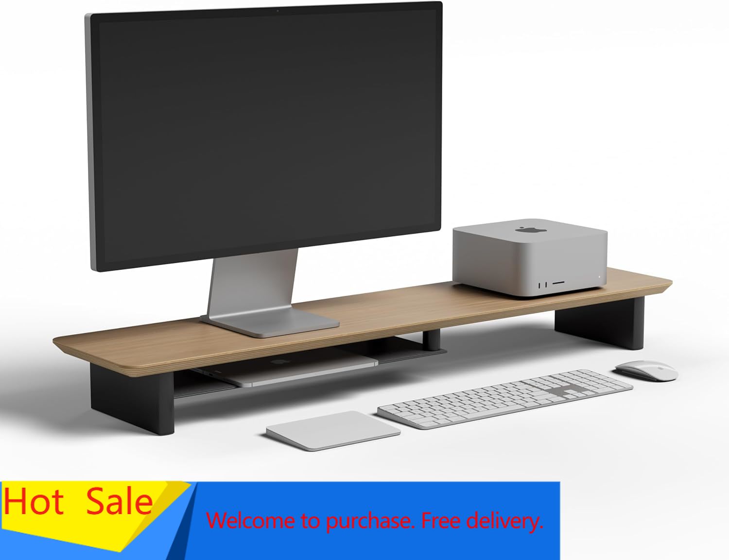 White Oak Dual‑Tier Ergonomic  - огляд і ціна Desk Setup Oak