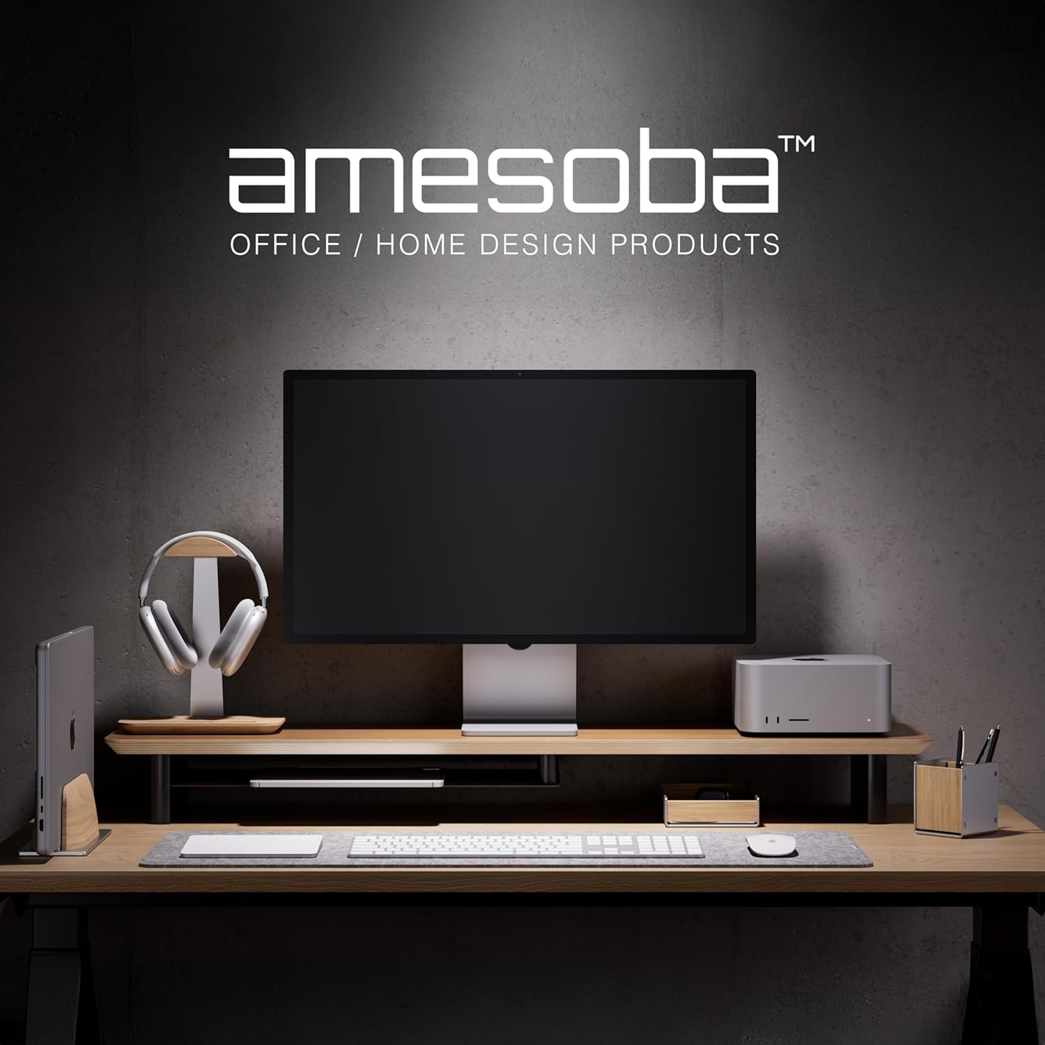 White Oak Dual‑Tier Ergonomic  - огляд і ціна Desk Setup Oak