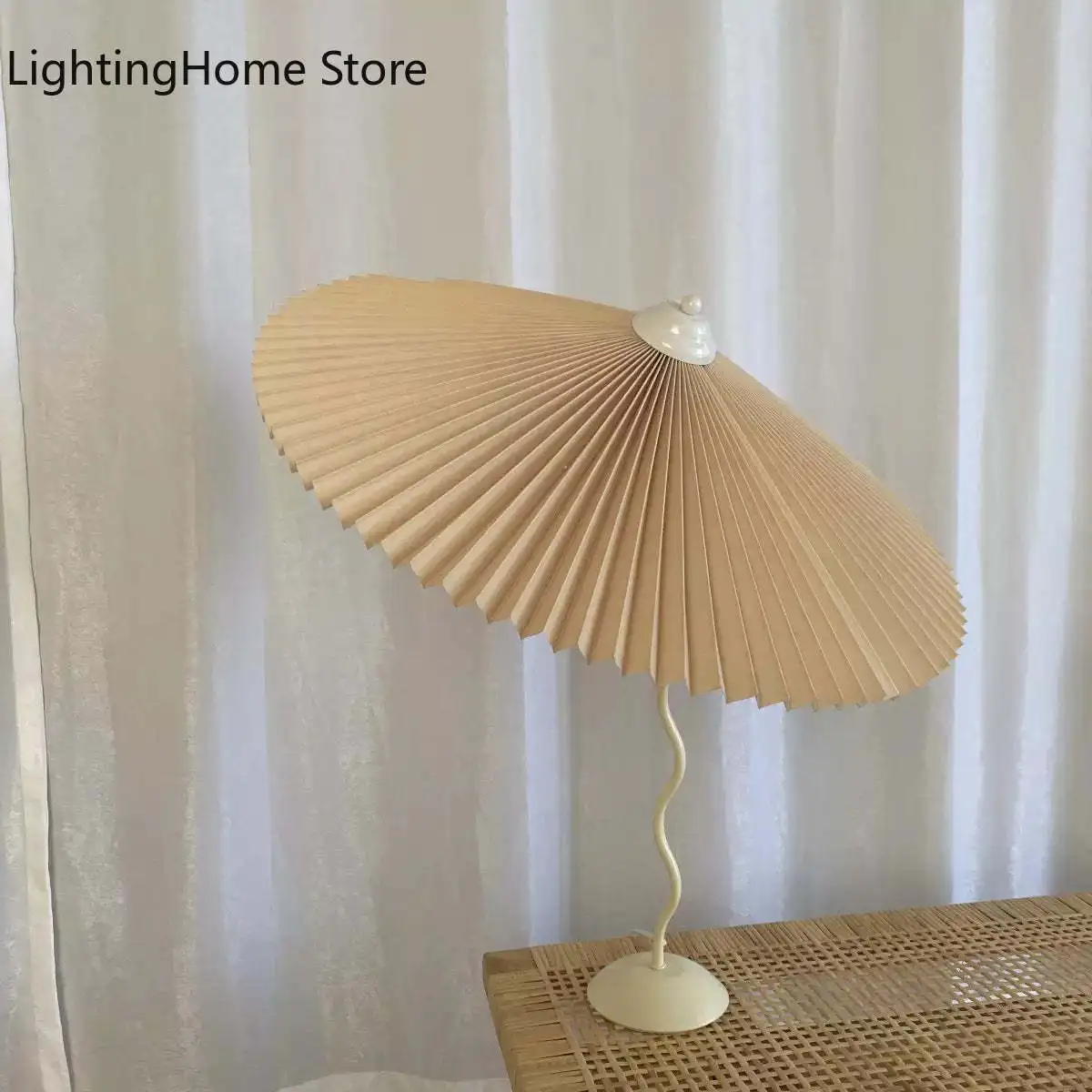 Table Lamp ins Retro Pleated U - огляд і ціна Desk Setup Vintage