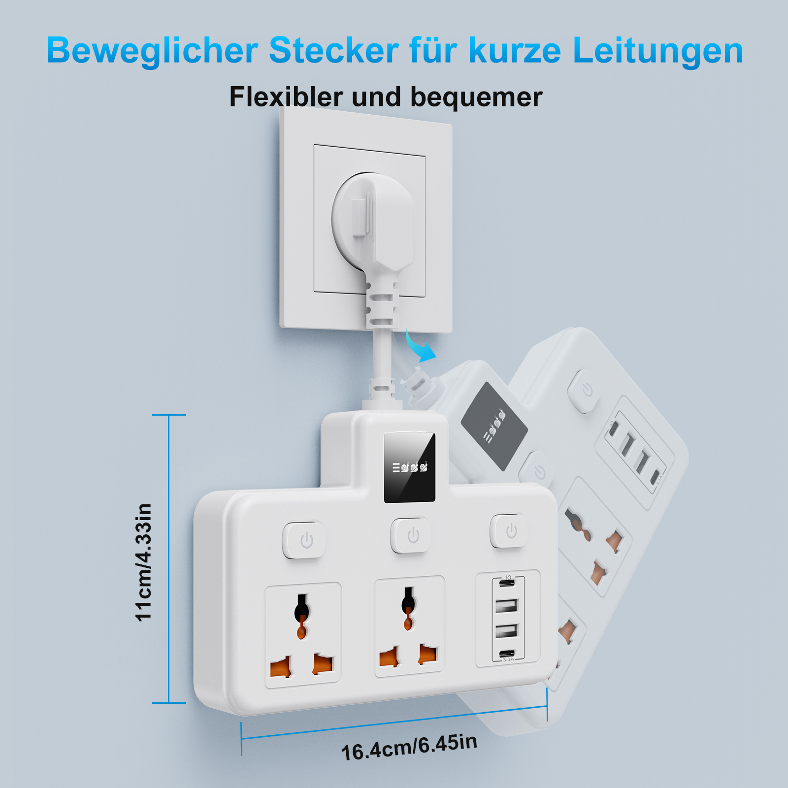 AU plug Universal Outlet Power - огляд і ціна Power Strip Flat