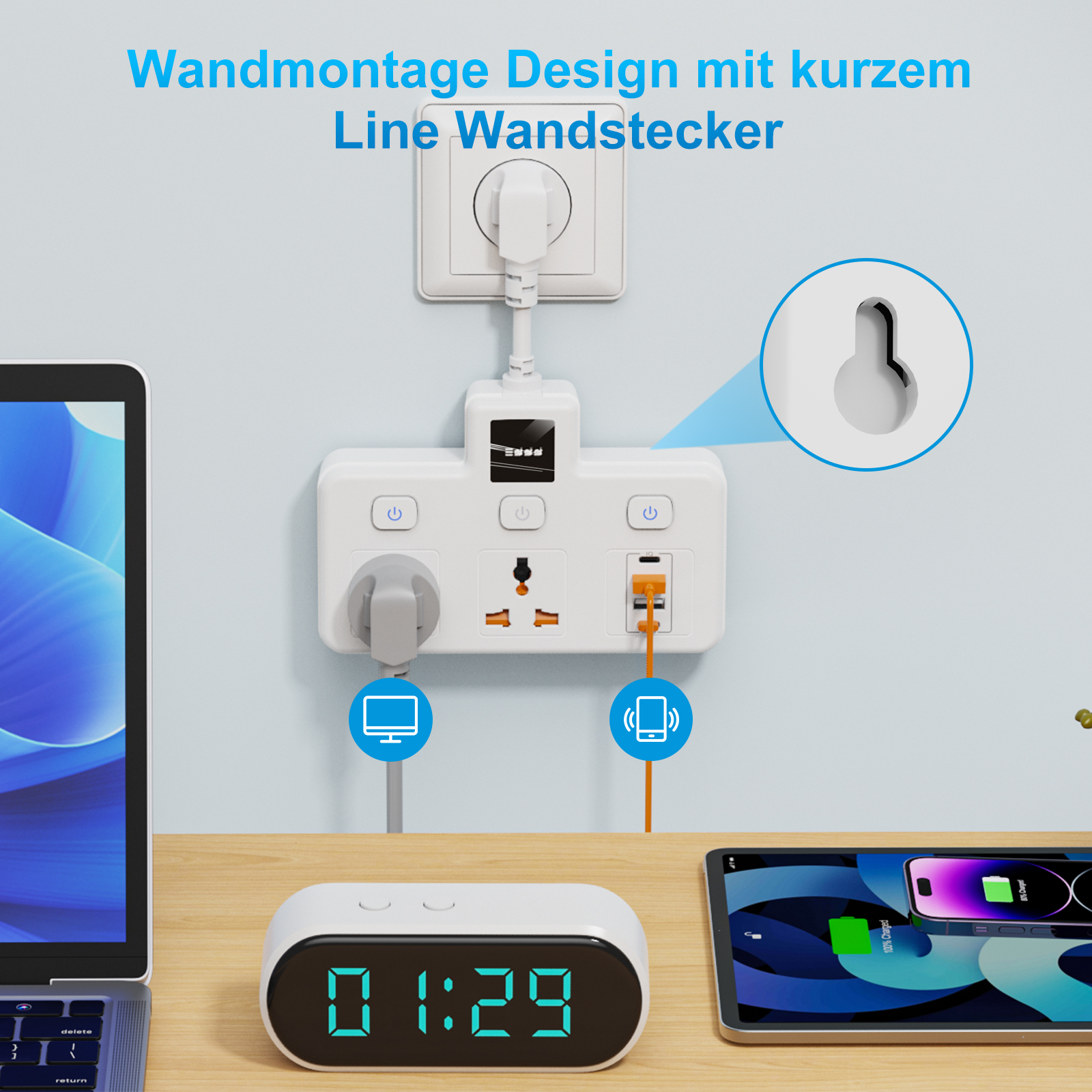 AU plug Universal Outlet Power - огляд і ціна Power Strip Flat