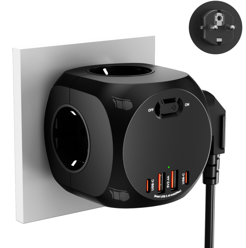 4000W EU Plug Power Strip Cube - огляд і ціна Power Strip Flat