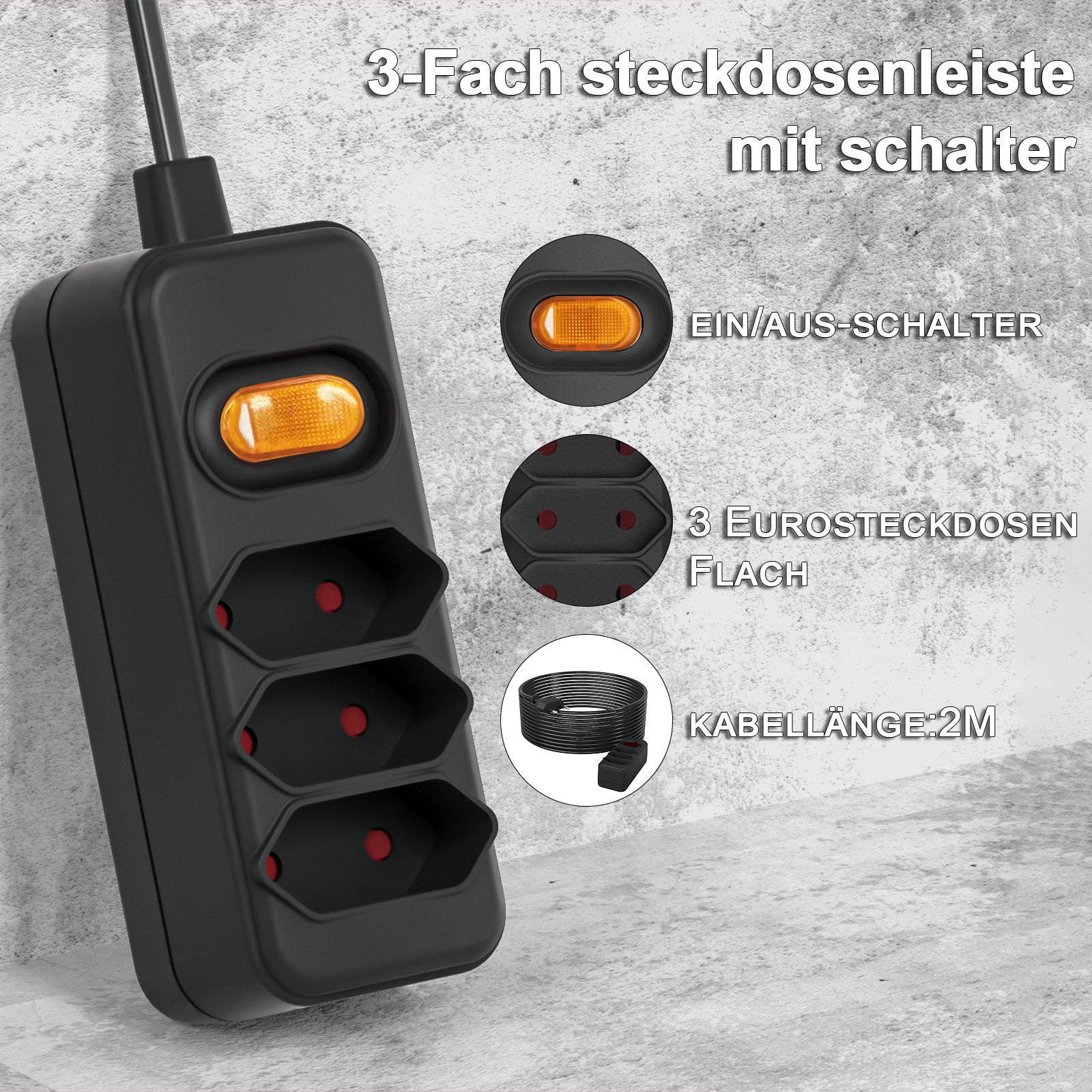 European EU 2 Prong Power Sock - огляд і ціна Power Strip Flat
