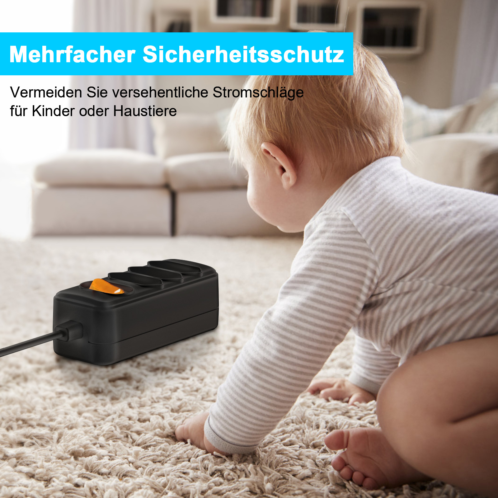 European EU 2 Prong Power Sock - огляд і ціна Power Strip Flat