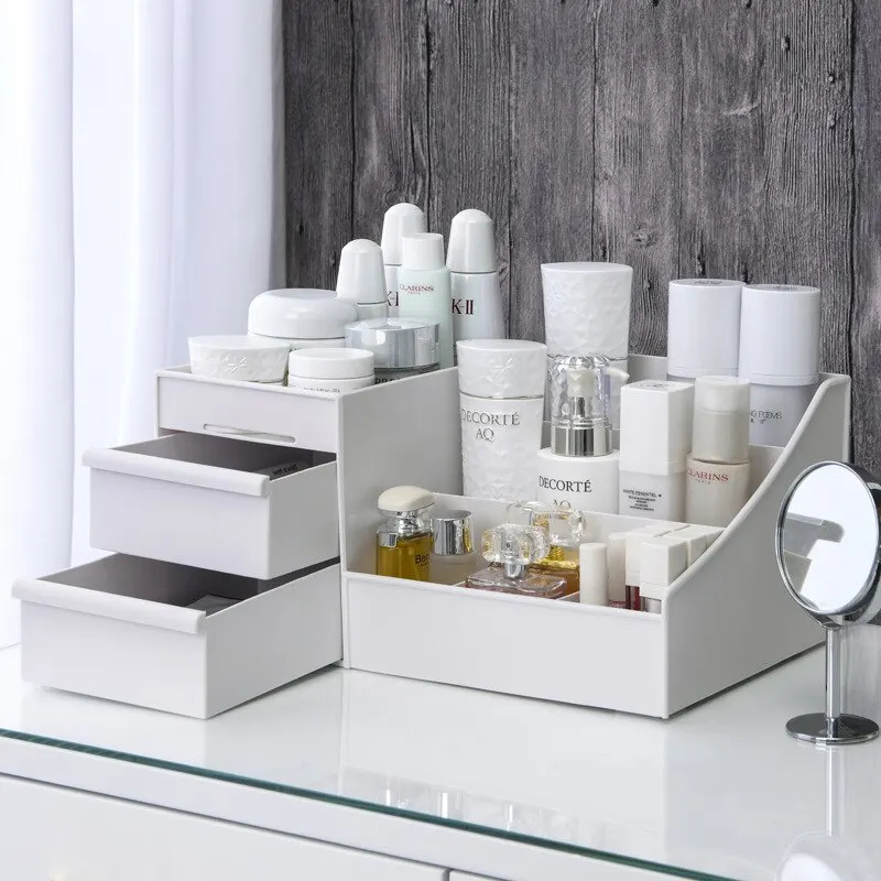 1pc White New Drawer Makeup St - огляд і ціна Desk Setup Shelves
