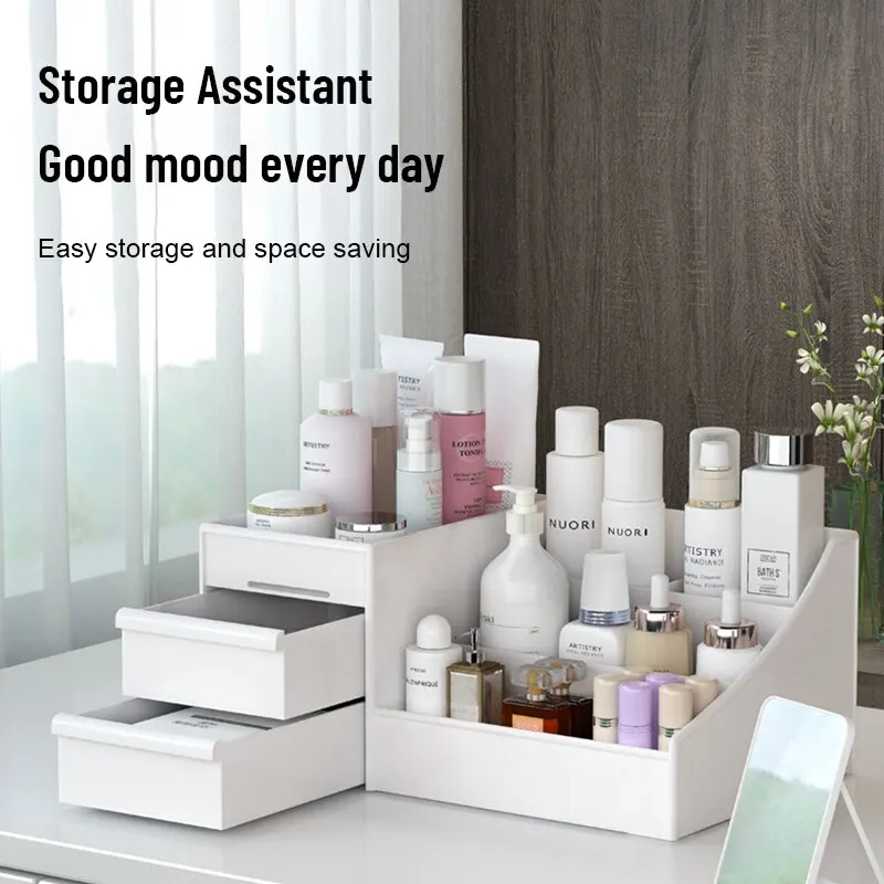 1pc White New Drawer Makeup St - огляд і ціна Desk Setup Shelves