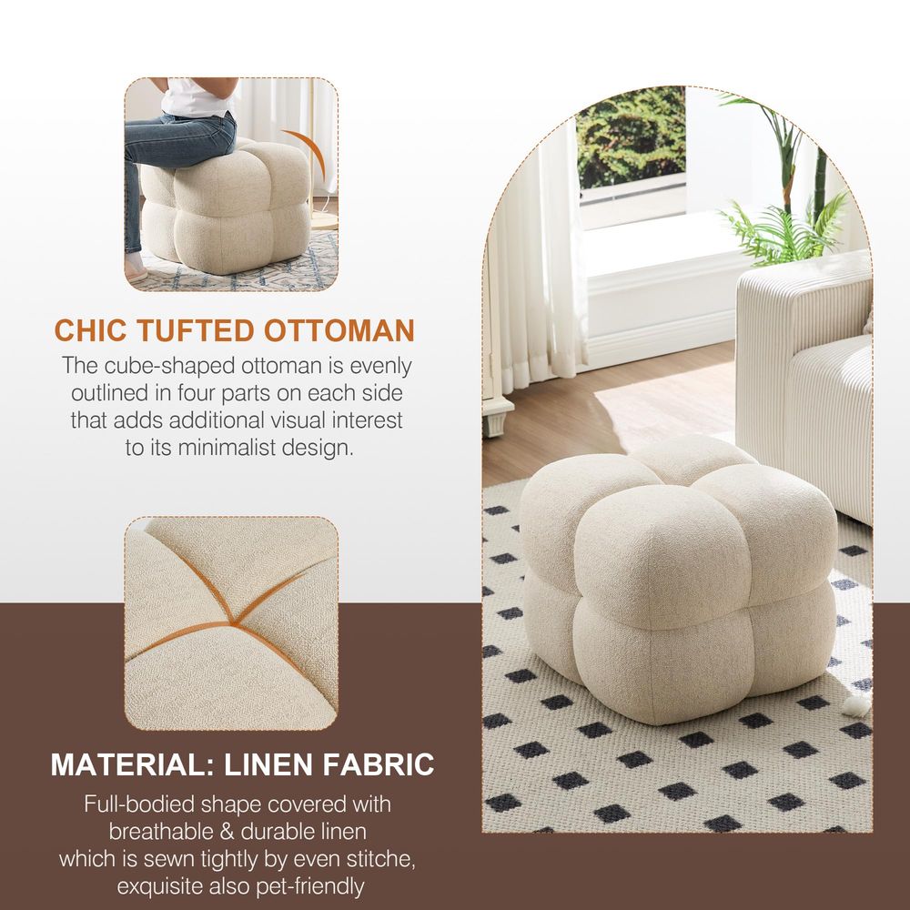 Square Pouf Ottomans Footstool - огляд і ціна Desk Setup Modern