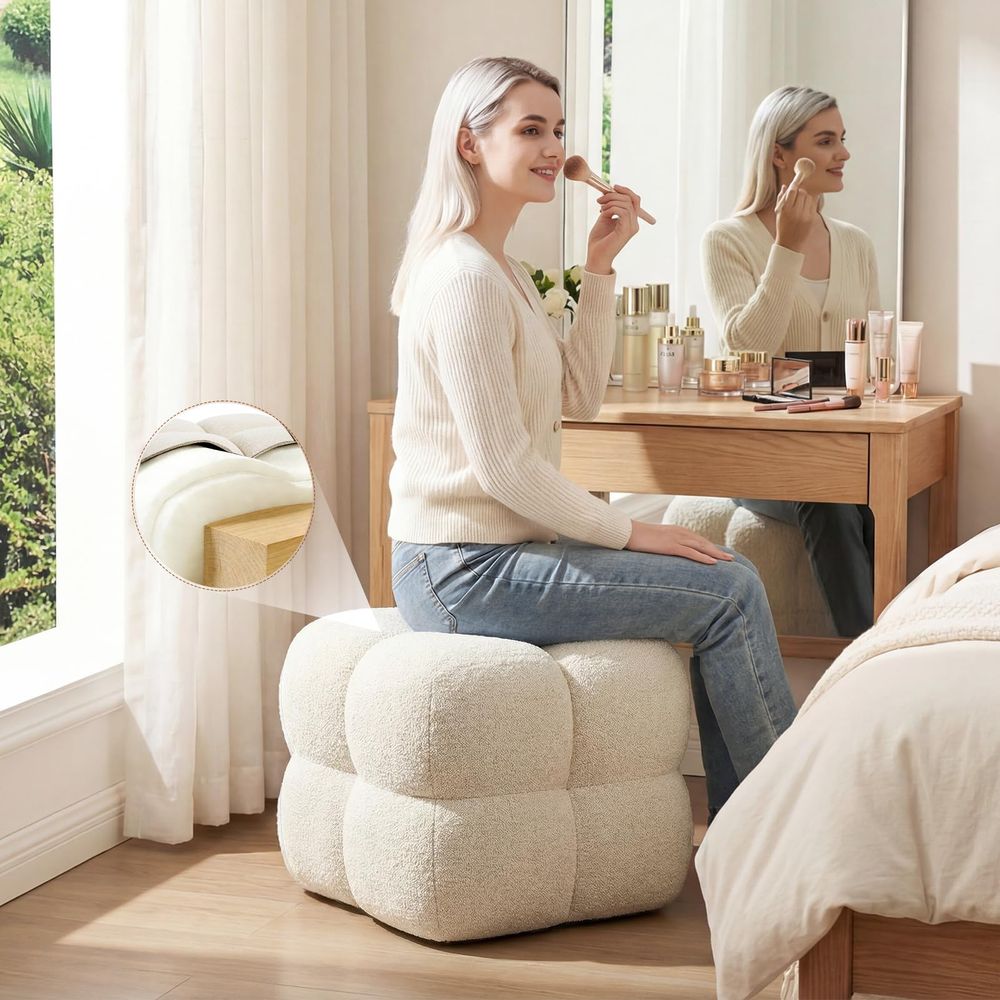 Square Pouf Ottomans Footstool - огляд і ціна Desk Setup Modern