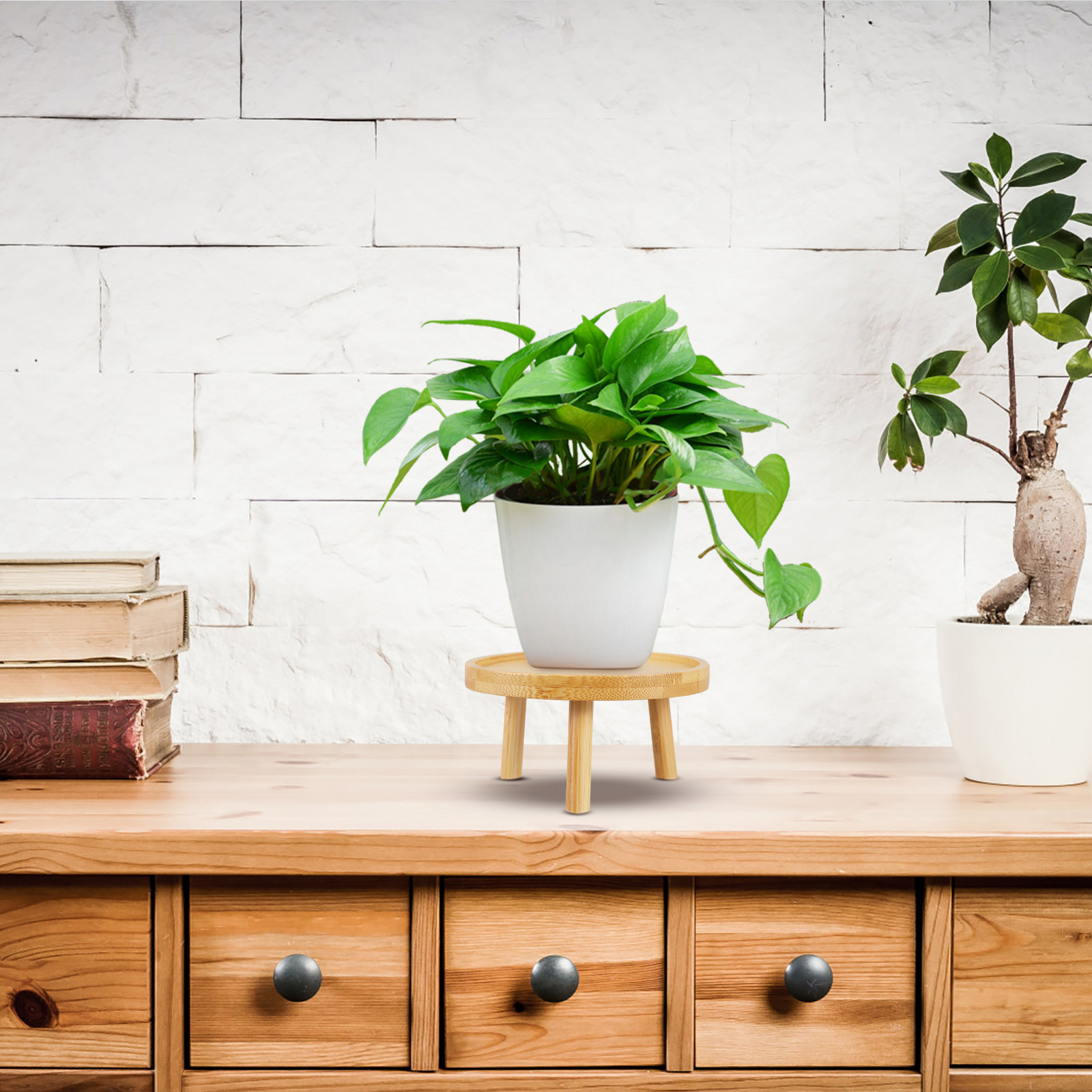 Holder Stand Pot Flower Wood W - огляд і ціна Desk Setup Shelves