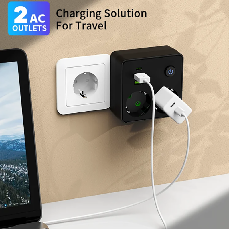 EU Plug Outlet 2 Sockets Multi - огляд і ціна Power Strip Flat