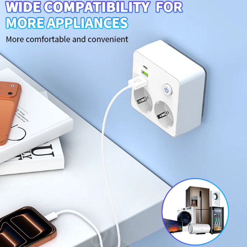 EU Plug Outlet 2 Sockets Multi - огляд і ціна Power Strip Flat