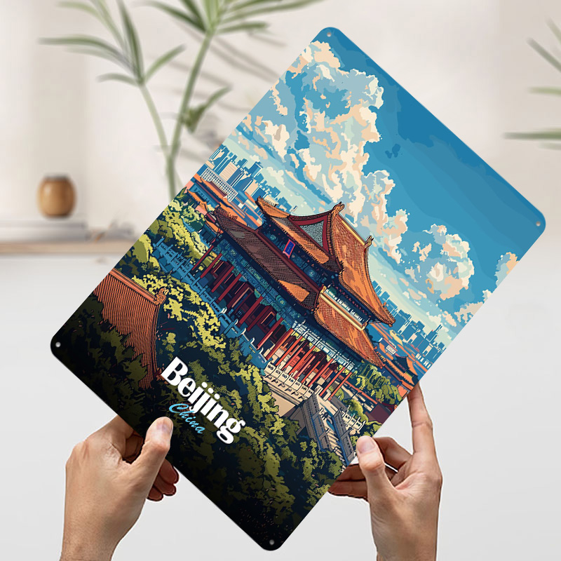 Beijing Cityscape Printed Post - огляд і ціна Desk Setup Vintage