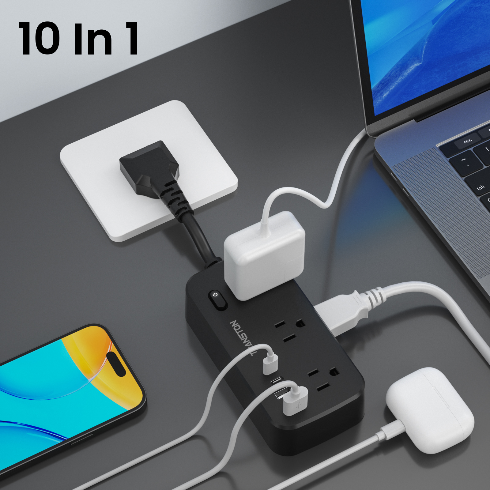 black-power strip surge protec - огляд і ціна Power Strip Flat