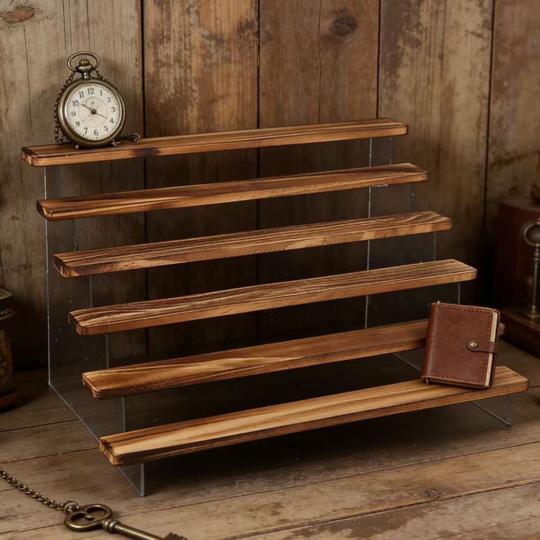 Charred Wooden Step Display St - огляд і ціна Desk Setup Shelves