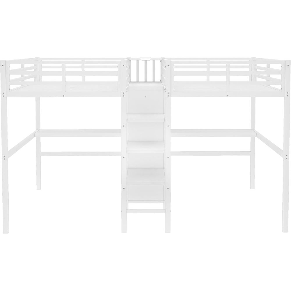 Twin Size Metal Bed with Desk, - огляд і ціна Desk Setup Shelves