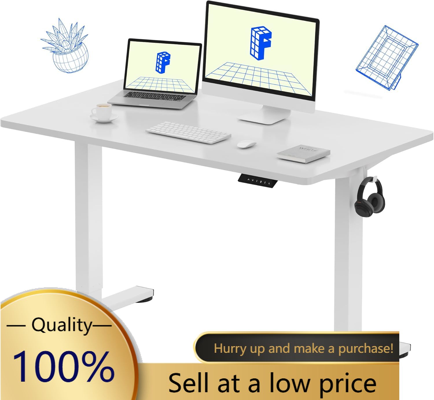 EN1 One-Piece Standing Desk, 4 - огляд і ціна Desk Setup One Monitor
