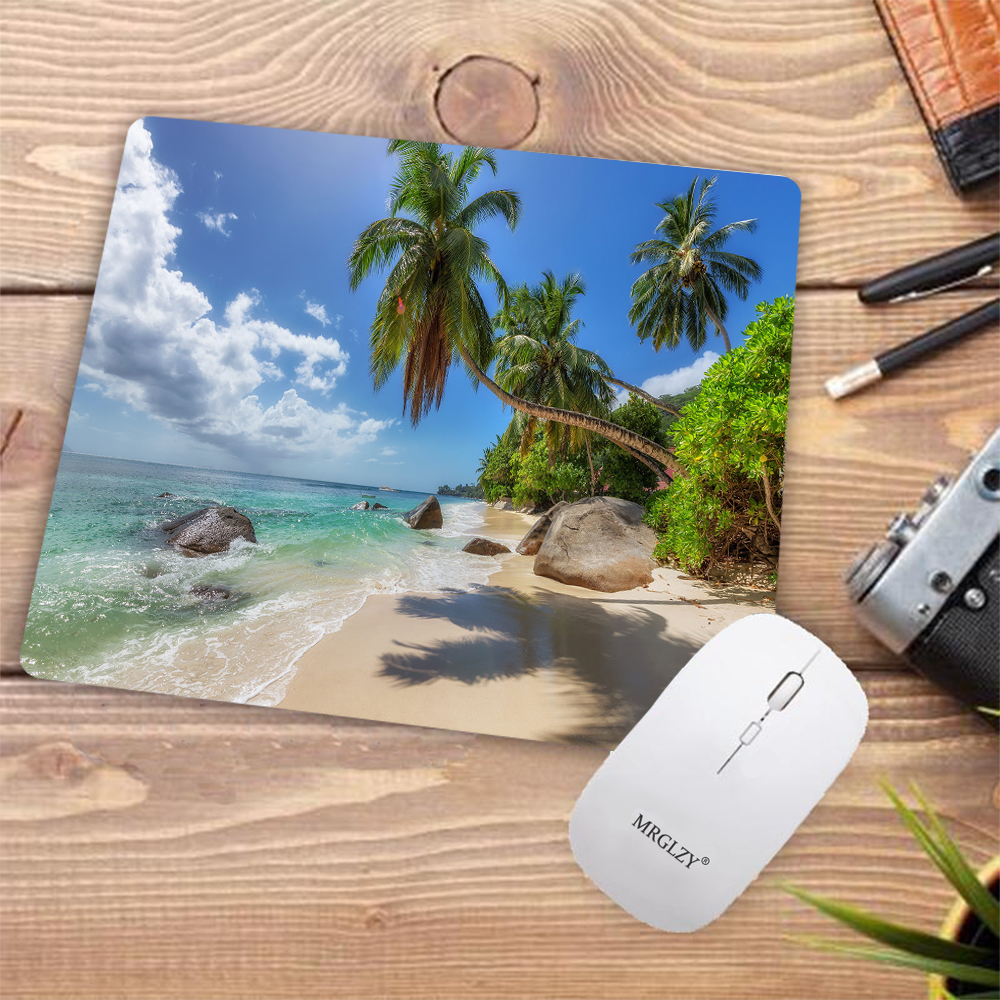 Desk Pad Tropical Palm Beach R - огляд і ціна Desk Setup Gadgets
