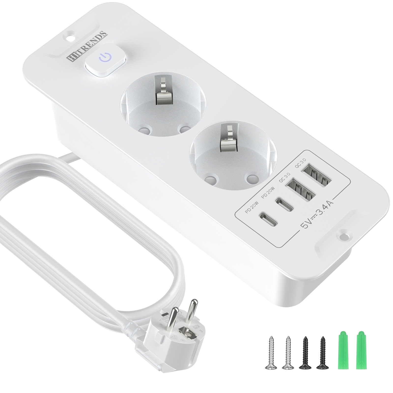 Desktop Built-in Socket with 2 - огляд і ціна Power Strip Flat