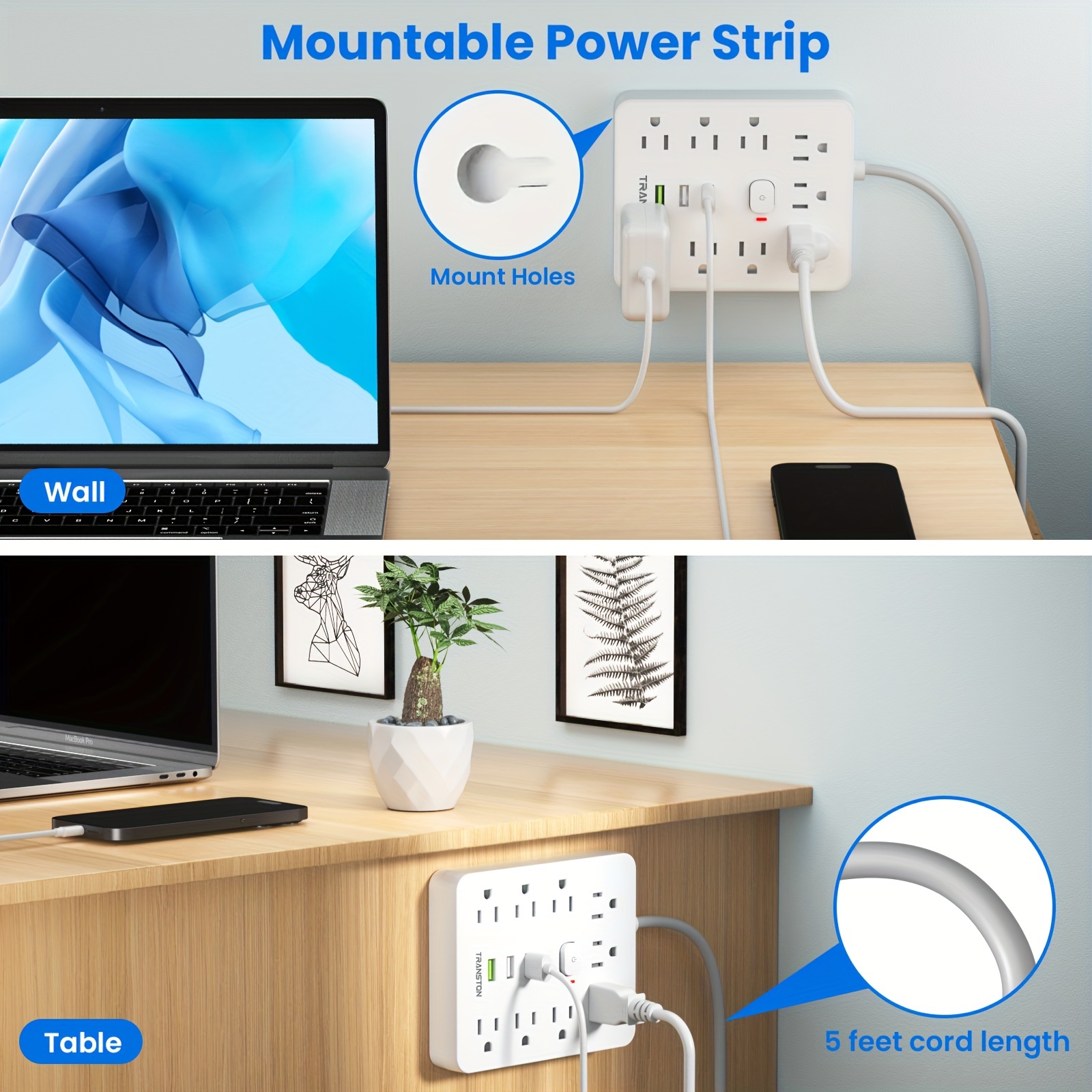 Power Outlet with Surge Protec - огляд і ціна Power Strip Flat