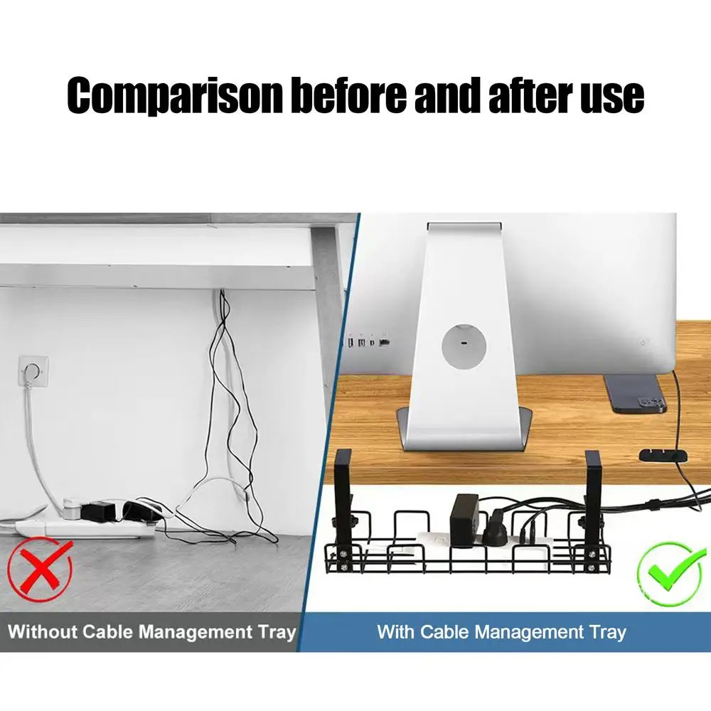 Cable Management Box Under Des - огляд і ціна Desk Setup Shelves