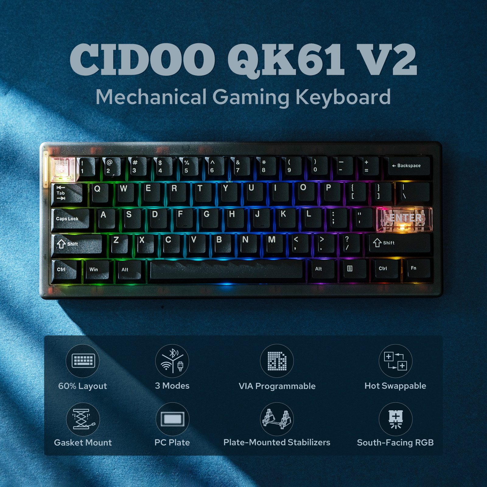 CIDOO QK61 V2 VIA-Programmable - огляд і ціна Desk Setup Programmer
