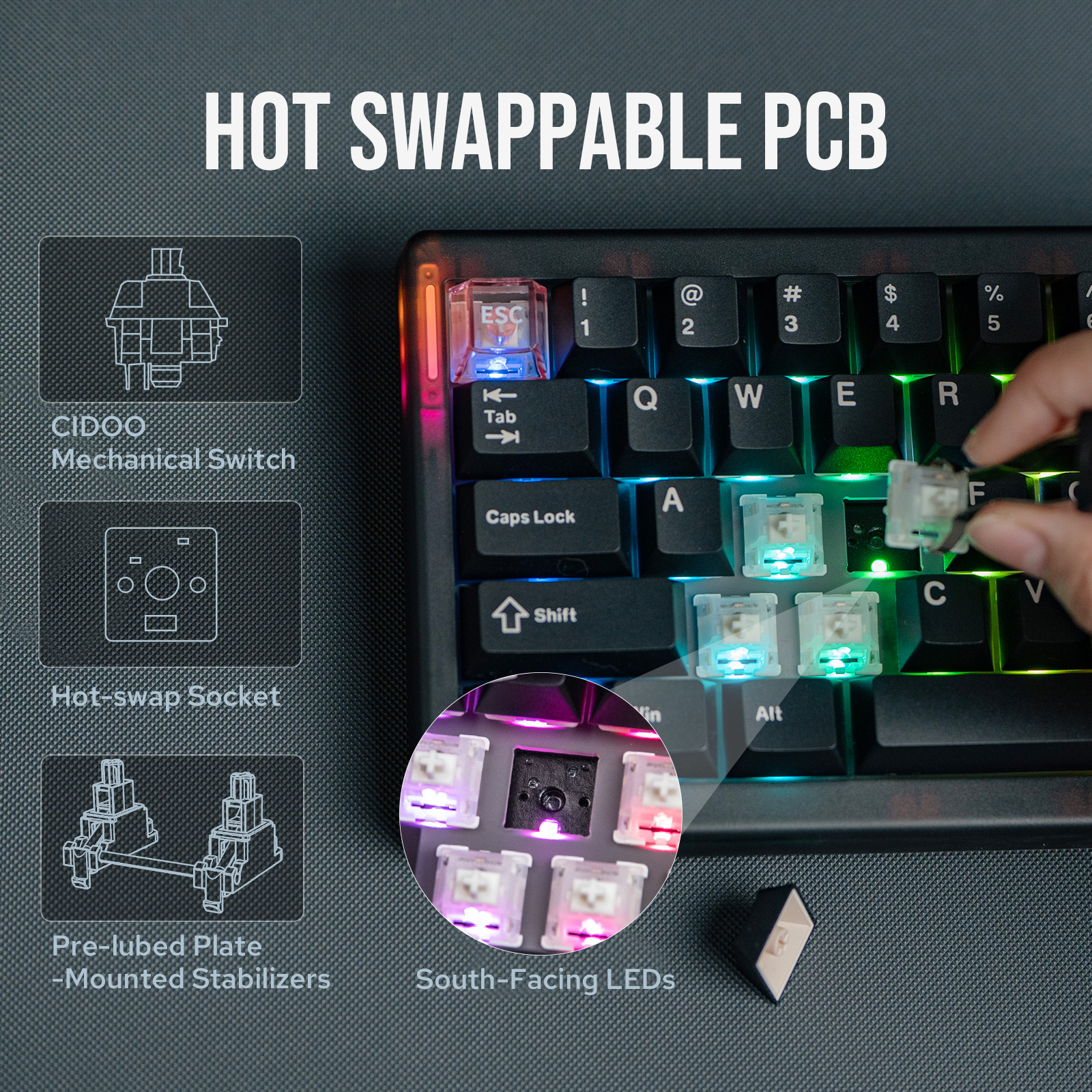CIDOO QK61 V2 VIA-Programmable - огляд і ціна Desk Setup Programmer
