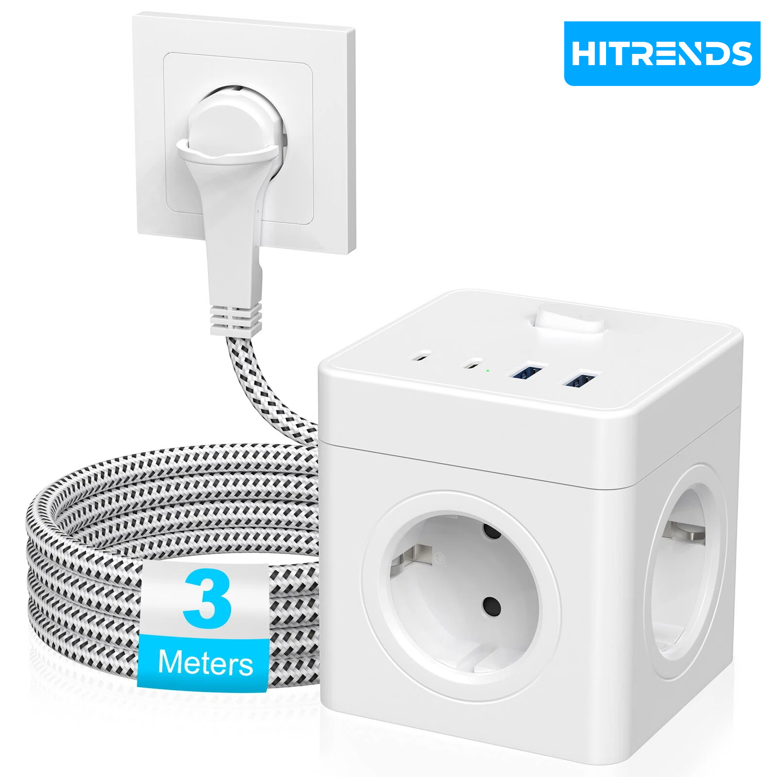 HITRENDS 8-in-1 Cube Socket, 3 - огляд і ціна Power Strip Flat