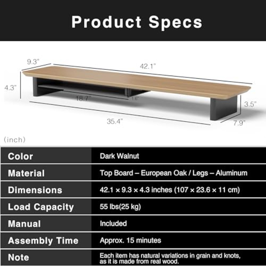 White Oak Dual-Tier Ergonomic  - огляд і ціна Desk Setup Oak