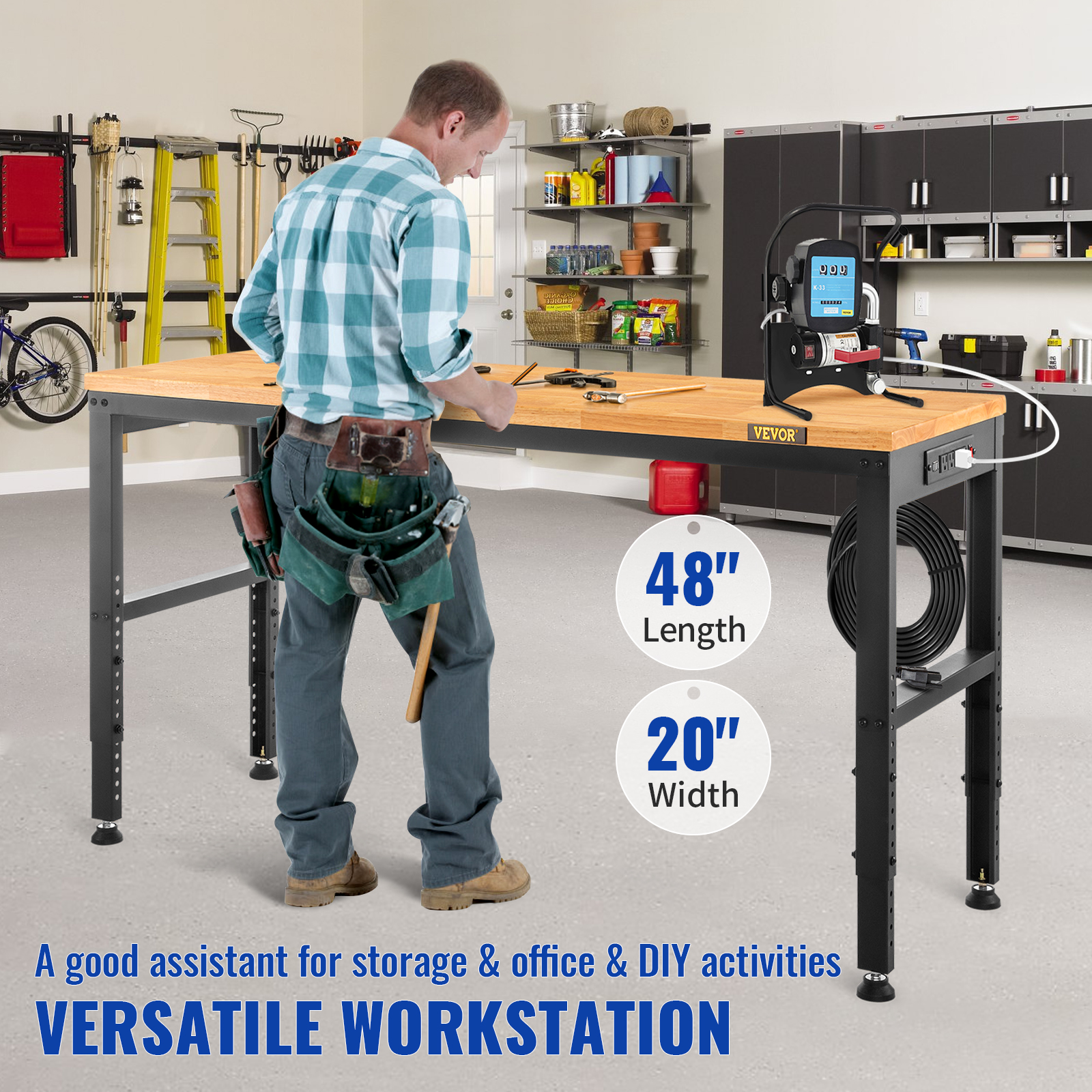 SucceBuy 72cm Woodworking Work - огляд і ціна Desk Setup Oak